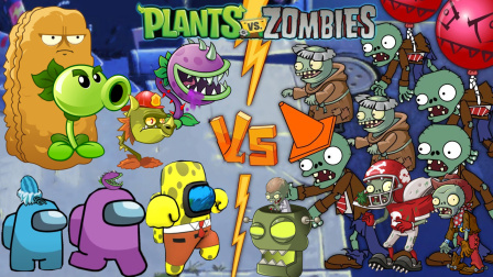 植物大战僵尸之疯狂花园 第二季 海绵宝宝加小树怪融合豌豆射手对战钢铁侠僵尸大军（花园宝宝第2季）