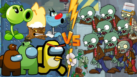 植物大战僵尸之疯狂花园 第二季 黄色鸟宝宝＋蓝色猫咪融合豌豆射手VS巨人僵尸军团（花园宝宝第2季）